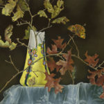 Broken Yellow Vase with Oak Branches by Judith Lamb