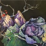 Purple Cabbage with Red Berries by Judith Lamb