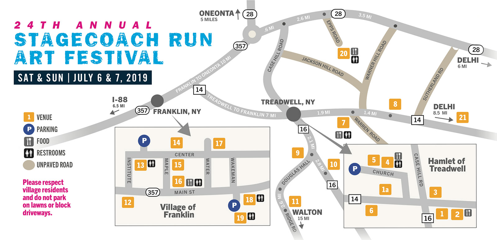 Stagecoach Run Art Festival map 2019